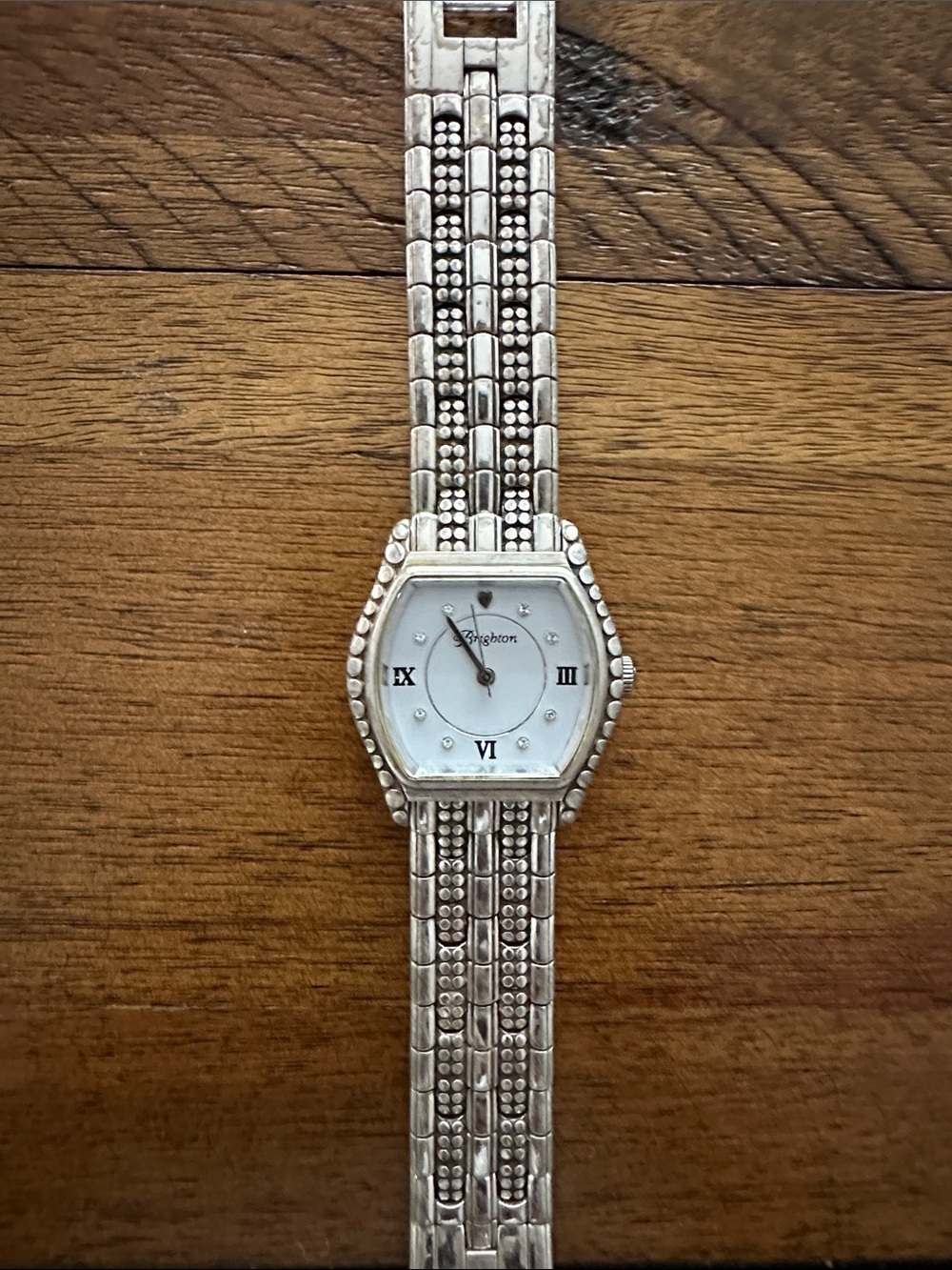 Brighton Silver Tone Bracelet Watch with White Dial